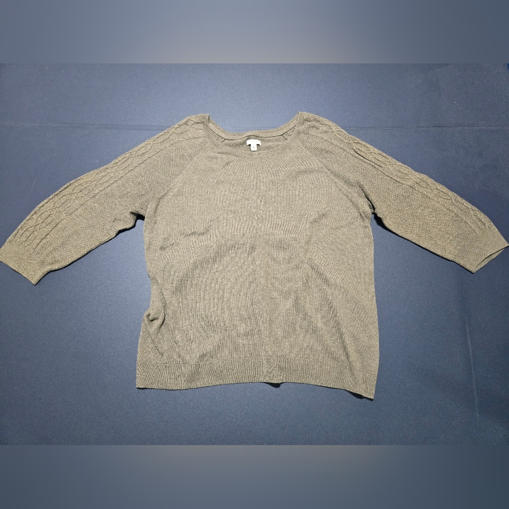 Women's Sonoma 3/4 Sleeve Gray Sweater